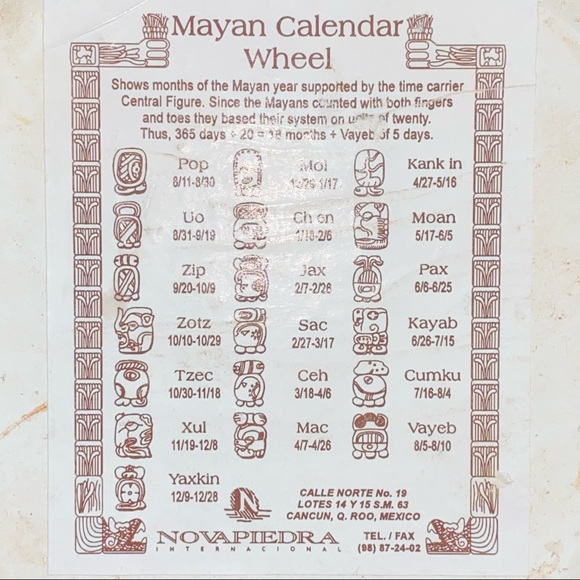 EUC Vintage 90’s Plaster Mayan Calendar Wheel Souvenir from Cancun, Mexico - Picture 9 of 14